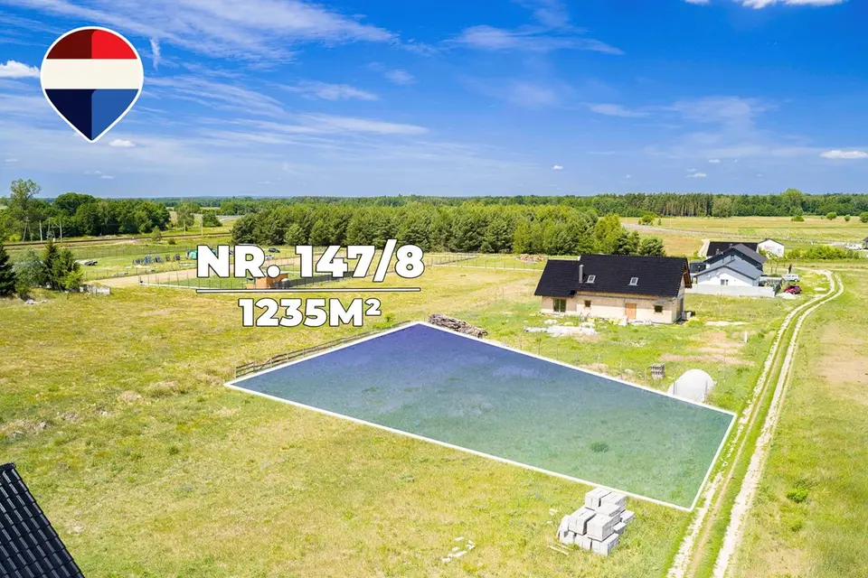 Na sprzedaż działka budowlana 1.235 m² w miejscowości Konradowo, woj.