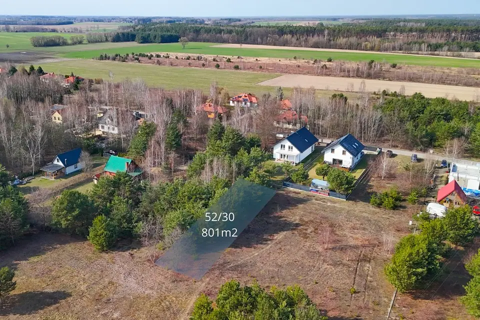Działka budowlana 801 m², Błędowo, ul.